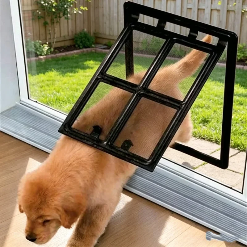 Home Security Fence - ペットスクリーンドアロック可能なプラスチック製蚊帳猫犬用セキュリティフラップゲートホームウィンドウフェンス実用的な日常ペットアクセサリー