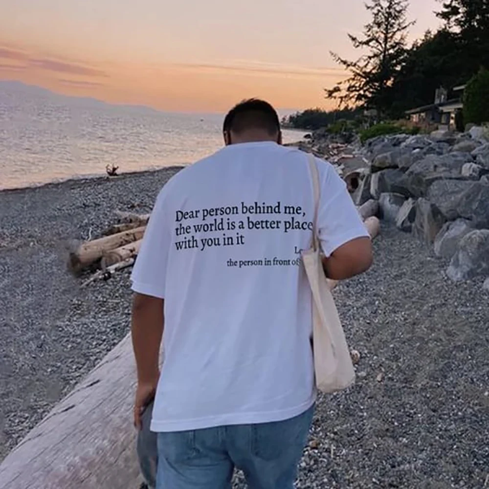 Home Security Companies Near Me - 2026 夏ユニセックス綿 100% Tシャツ私の後ろの人へレタープリント原宿美的カジュアル半袖トップス Tシャツ