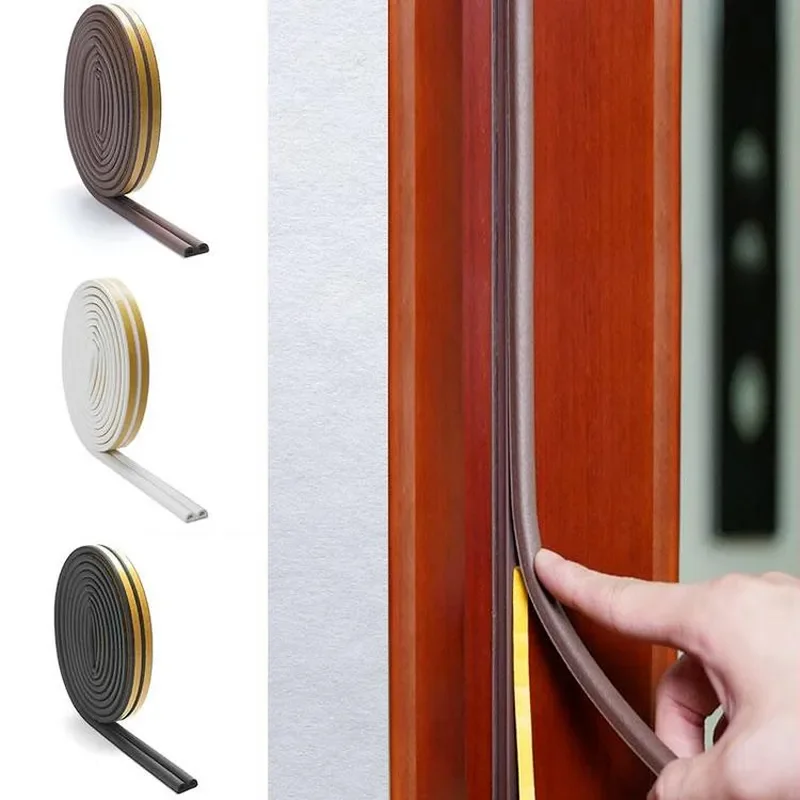 Home Security Front Door - 20 メートルドア窓シールストリップ自己粘着遮音フォームウェザーストリップ衝突防止ゴムシールドラフトエクスクルーダーテープ