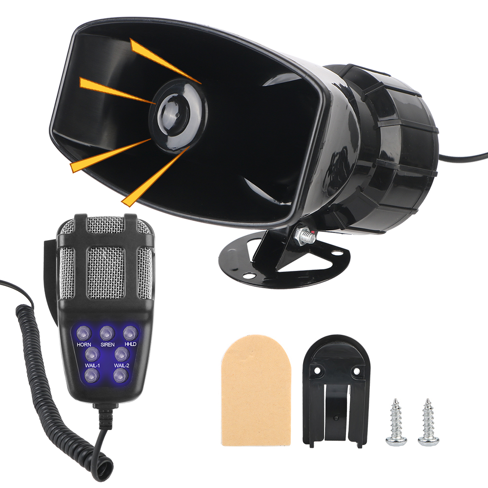 Home Security Police - 警察サイレンエアホーンスピーカーマルチトーン & Claxon ホーン車警告警報メガホン 120DB 大声