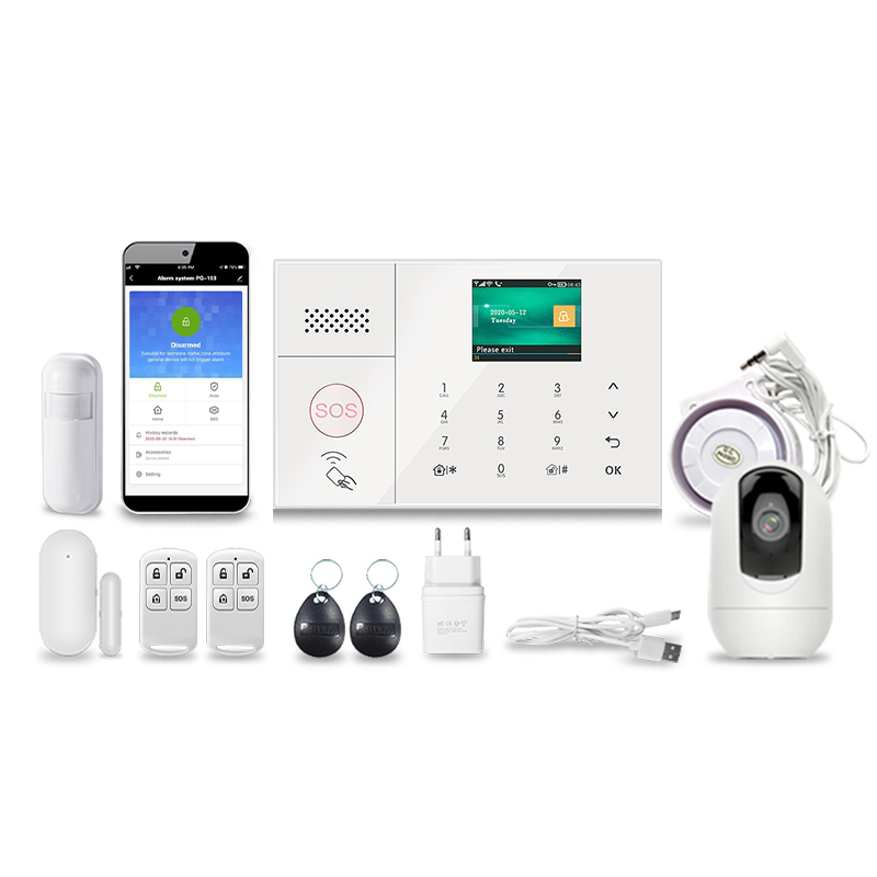 Home Security Using Gsm - ベストセラーTUYAワイヤレスアラームセキュリティシステムGSM+WIFI+3G 4G、アクセサリー付き、屋外および家庭での使用に適しており、安全を守ります