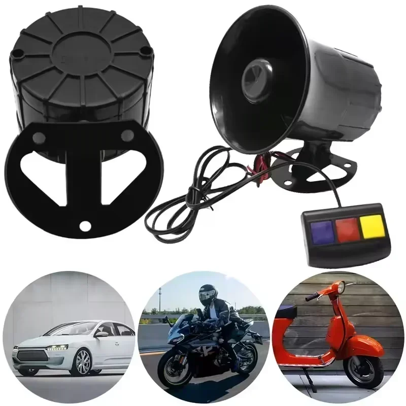 Home Security Police - 12V 3 トーンサウンド大音量車のホーンオートバイ警告アラーム警察消防サイレンホーンスピーカー自動車アクセサリー 20 ワットアクセサリー