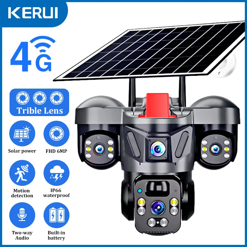 Home Security Front Door - KERUI 屋外PTZ 6MP 4G SIM WIFI