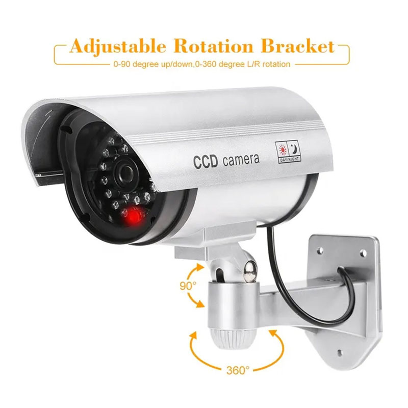 Home Security Features - 模擬セキュリティカメラ、屋内および屋外で使用可能、調整可能な取り付けが可能、家庭およびビジネス向けの偽のCCTVカメラ、Reを備えた特徴を備えた偽のCCTVカメラ