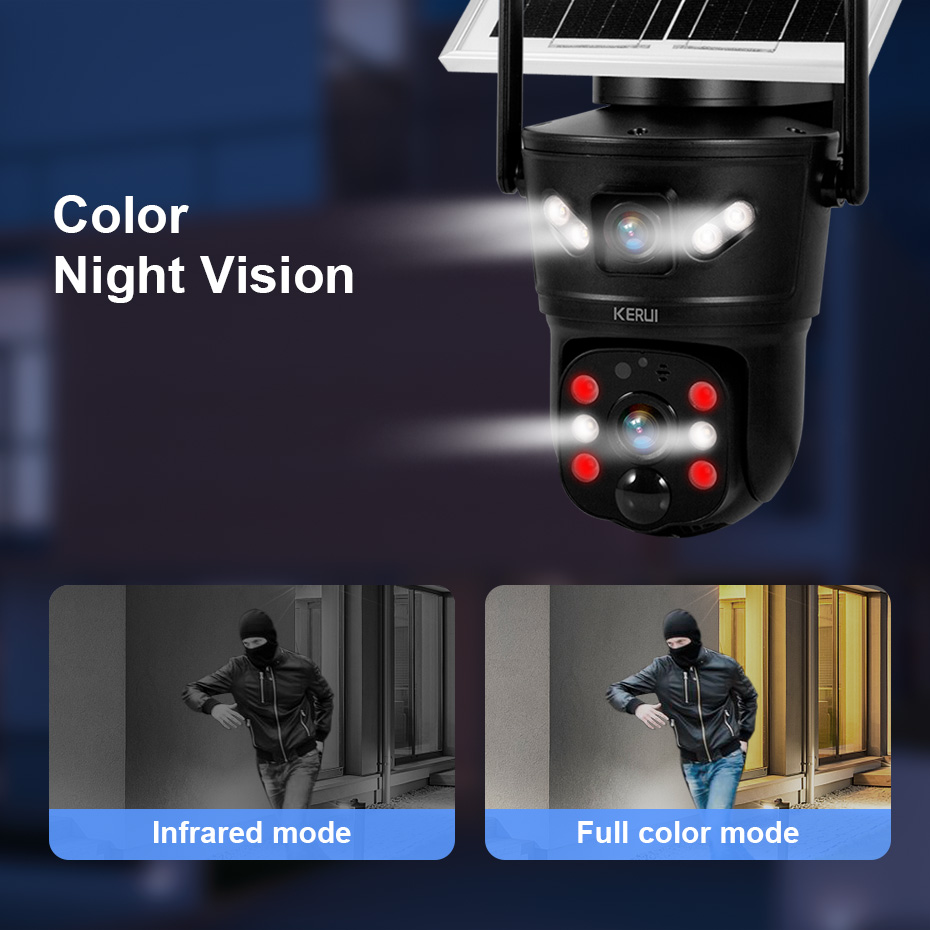 KERUI 6MP 4G SIM WiFiソーラーカメラ デ - Home Security Front Door のレビューと価格