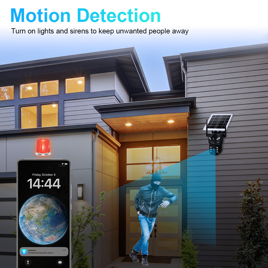 KERUI 6MP 4G SIM WiFiソーラーカメラ デ - Home Security Front Door のレビューと価格