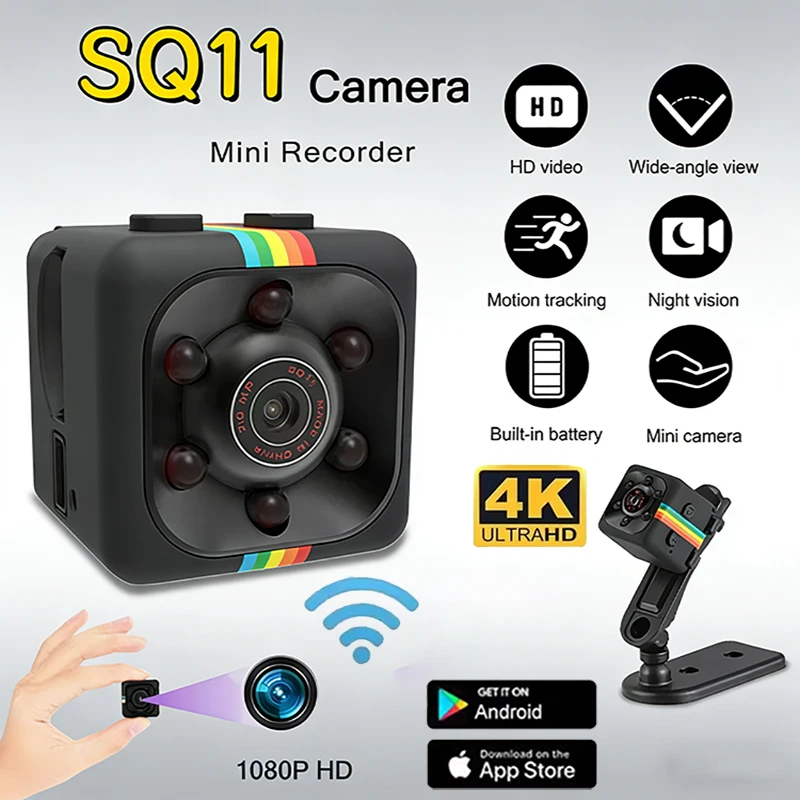 4KミニHDカメラ1080pポータブル小型ナニーカムビデオ音 - Home Security No Wifi Needed のレビューと価格
