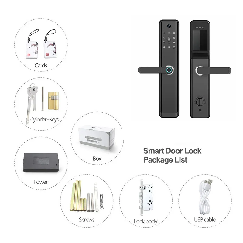 スマートホームセキュリティドアロックTuya Wifi指紋認 - Home Security Features のレビューと価格