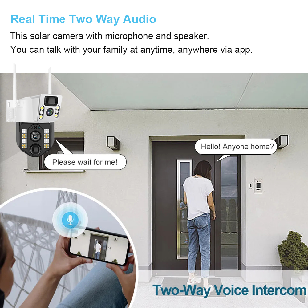 屋外ソーラー監視カメラ,cctv,バッテリーモニター,スマー - Home Security Front Door のレビューと価格