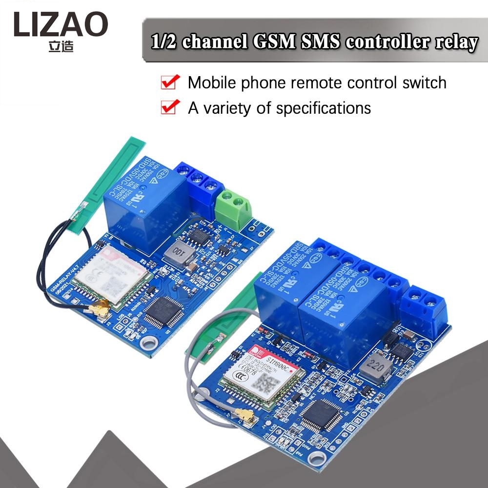 LIZAO 1/2チャンネルGSM SMSコントローラーリレ - Home Security Using Gsm のレビューと価格