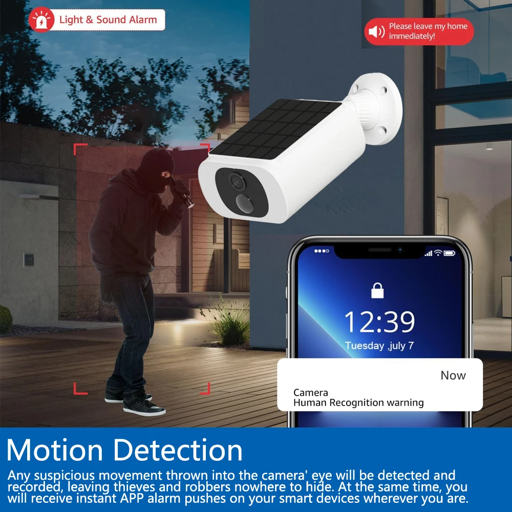 Tuya 5MP ソーラーセキュリティカメラワイヤレス屋外  - Home Security Front Door のレビューと価格
