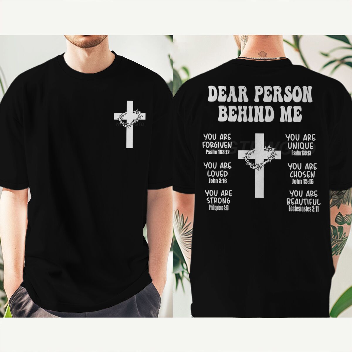 キリスト教聖書の節が入ったTシャツ「Dear Person  - Home Security Companies Near Me のレビューと価格